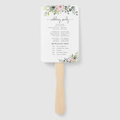 Groen Roze Roze Bruiloft Programma Hand Fan Handwaaier (Achterkant)