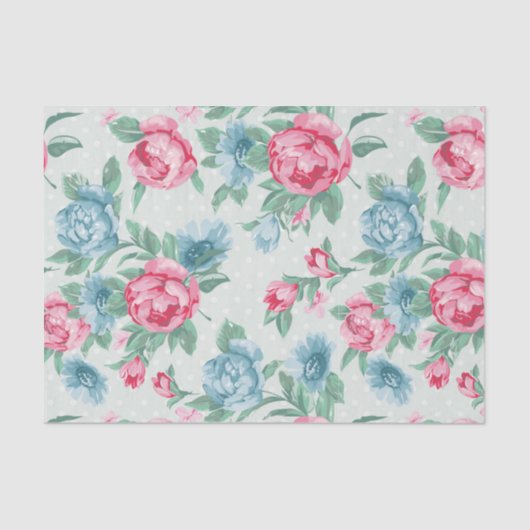 groen, roze, rozen, land, chic, shabby, , giraal tissuepapier (Voorkant)