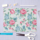 groen, roze, rozen, land, chic, shabby, , giraal tissuepapier (Craft)