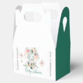 Groen Roze Schattige Bloemen Olifant Lijst Baby sh Bedankdoosjes (Geopend)