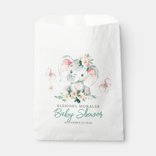 Groen Roze Schattige Bloemen Olifant Lijst Baby sh Bedankzakje