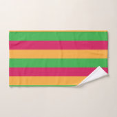 Groen Roze Sinaasappel Verticaal Streeppatroon Bad Handdoek (Handdoek)