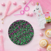 Groen Roze Spatverf Papieren Bordje (Feest)