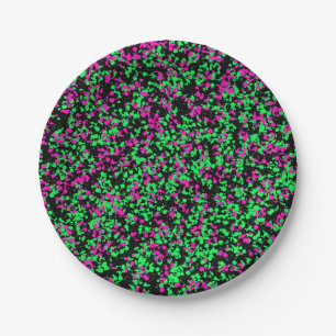 Groen Roze Spatverf Papieren Bordje