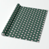 Groen & Roze Stippen Cadeaupapier (Uitgerold)