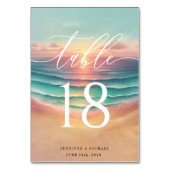 Groen Roze Strand Zomer Zand Zand Waterverf Kaart (Voorkant)