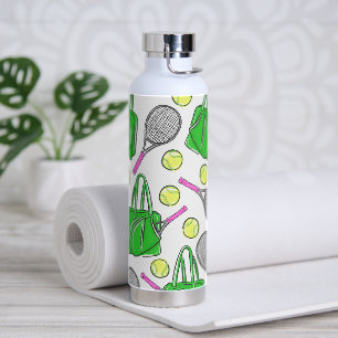 Groen roze Tennis Racquet Bag Balls Preppy Waterfles