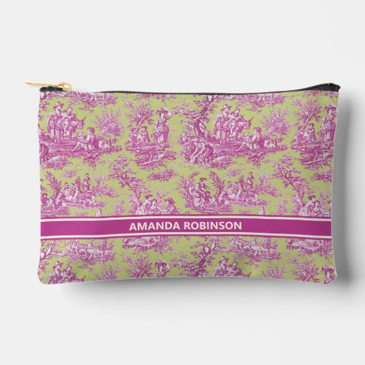  groen roze toile de jouy bedrukt etui (Voorkant)