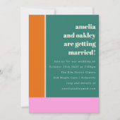 Groen Roze Trendy Geometrische Bruiloft Website Kaart (Voorkant)