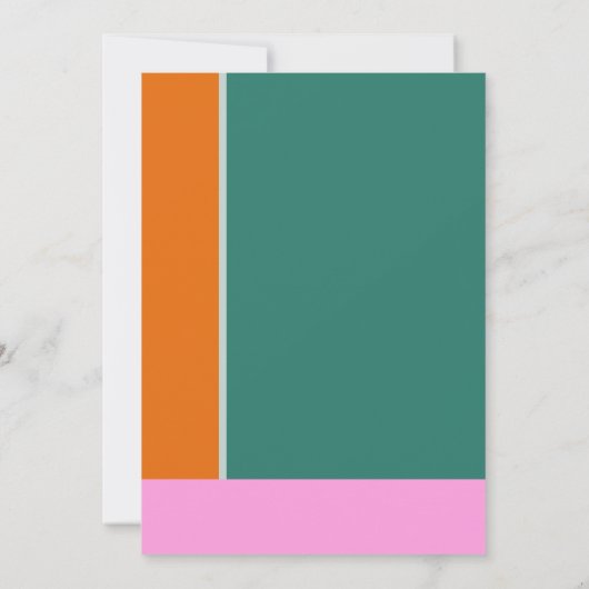 Groen Roze Trendy Geometrische Bruiloft Website Kaart (Achterkant)