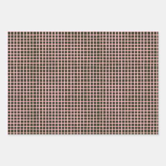 Groen Roze Vakantie Inpakpapier Bladen (Voorkant 2)