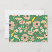 Groen Roze Ventilator Baby shower van het Manuscr Bedankkaart (Achterkant)