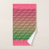 Groen roze verloop bad handdoek (Handdoek)