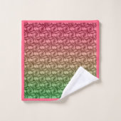 Groen roze verloop bad handdoek (Wasdoekje)