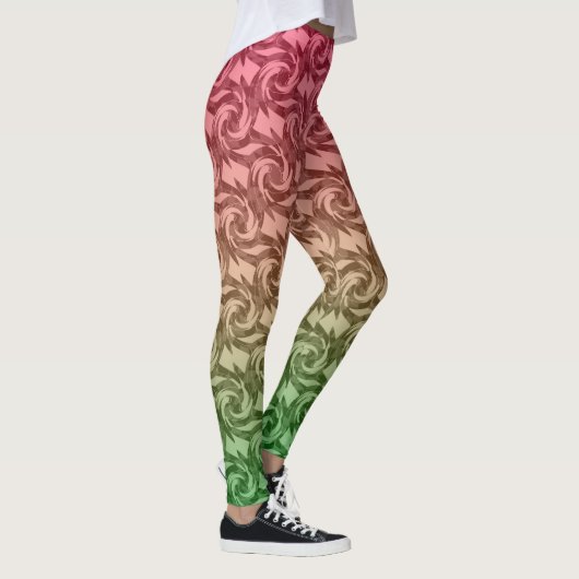 Groen roze verloop leggings (Rechts)