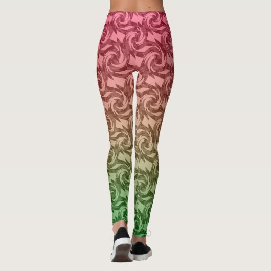 Groen roze verloop leggings (Achterkant)