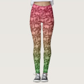 Groen roze verloop leggings (Voorkant)