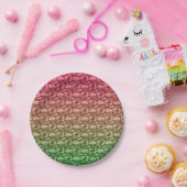 Groen roze verloop papieren bordje (Feest)