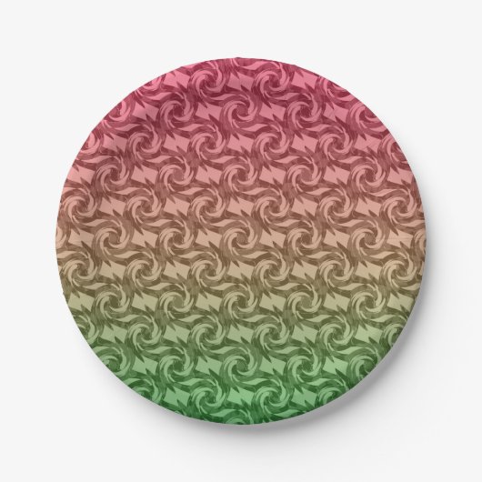 Groen roze verloop papieren bordje (Voorkant)