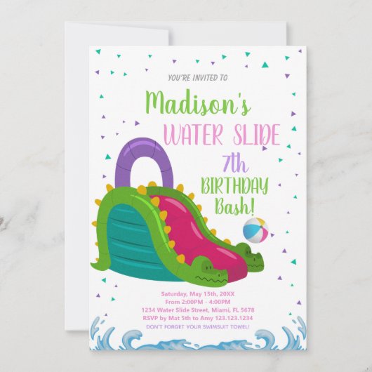 Groen roze waterslide Verlichtingsdag Kaart (Voorkant)