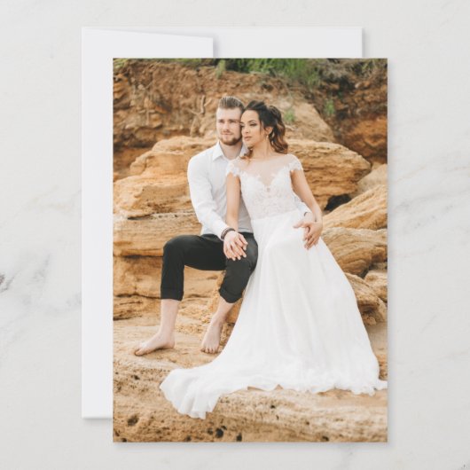 Groen Roze Waterverf Bloemen Romantische bruiloft Kaart (Achterkant)