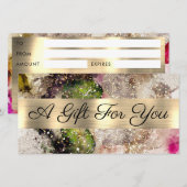 Groen roze Waterverf Cadeaubon (Voorkant / Achterkant)