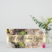 Groen roze Waterverf Cadeaubon (Staand voorkant)