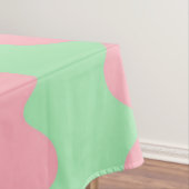 Groen Roze Wavy Stripe Minimalistisch Eetaccent Tafelkleed (Voorbeeld)