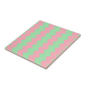 Groen Roze Wavy Stripe Minimalistisch Modern Accen Tegeltje (Zijkant)