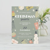 Groen Roze Wit Schattige Eenvoudig Kerstfeest Kaart (Staand voorkant)