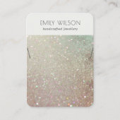 Groen roze zilver met glitter-Ketting Visitekaartje (Voorkant)