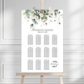 Groen & rozen bruiloft zitplaatsen grafiek 11 tafe poster