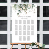 Groen & rozen bruiloft zitplaatsen grafiek 18 tafe poster