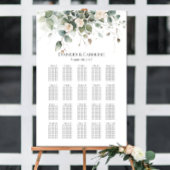 Groen & rozen bruiloft zitplaatsen grafiek 20 tafe poster