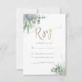 groen RSVP bruiloft Kaartje (Voorkant)