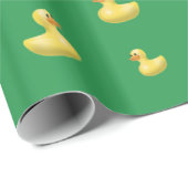 Groen rubbereend patroon cadeaupapier (Rol Hoek)