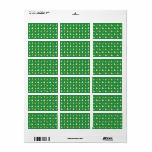 Groen rubbereend patroon etiket (Full Sheet)