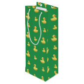 Groen rubbereend patroon wijn cadeautas (Achterkant Gekanteld)