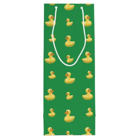 Groen rubbereend patroon wijn cadeautas (Achterkant)