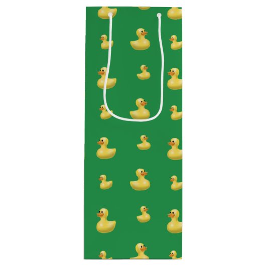 Groen rubbereend patroon wijn cadeautas (Voorkant)