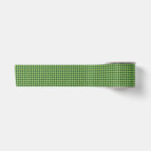 Groen Ruit Schaakbord Patroon Satijnen Lint (Voorkant)