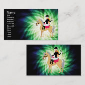 groen ruitermeisje visitekaartje (Voorkant / Achterkant)