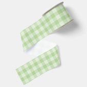 Groen ruitjespatroon grosgrain lint (Achterkant)