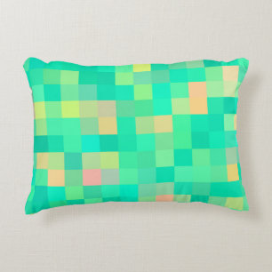 Groen ruitpatroon decoratief kussen