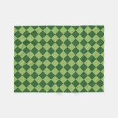 Groen ruitpatroon met schaakbord fleece deken (Voorkant (Horizontaal))