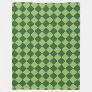 Groen ruitpatroon met schaakbord fleece deken