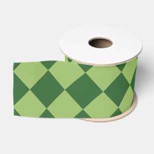 Groen ruitpatroon met schaakbord grosgrain lint