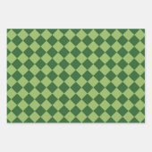 Groen ruitpatroon van Checker Inpakpapier Vel (Voorkant 3)