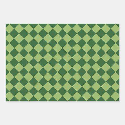Groen ruitpatroon van Checker Inpakpapier Vel (Voorkant)