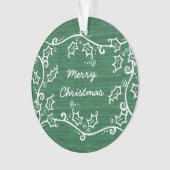 Groen Rustic Holly AcrylOrnament Ornament (voorkant)